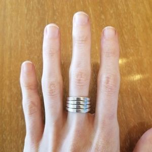 sterling silver ring wide band size 7.75